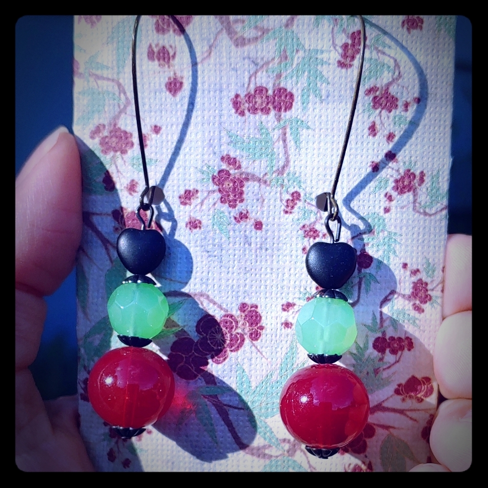 Dark Heart Drop Earrings